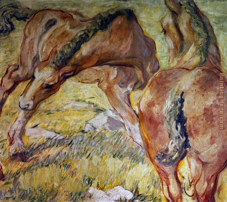 Franz Marc Mutterpferd und Fohlen